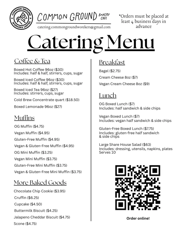 Catering Menu